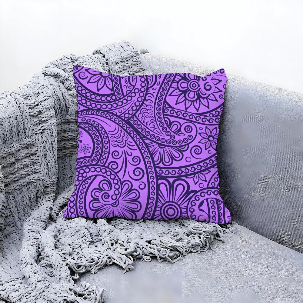 Classic Paisley Pattern Print Cushion Cover Premium Comfort Reversible Pillow Cove In One Design for Any Room Car Interior