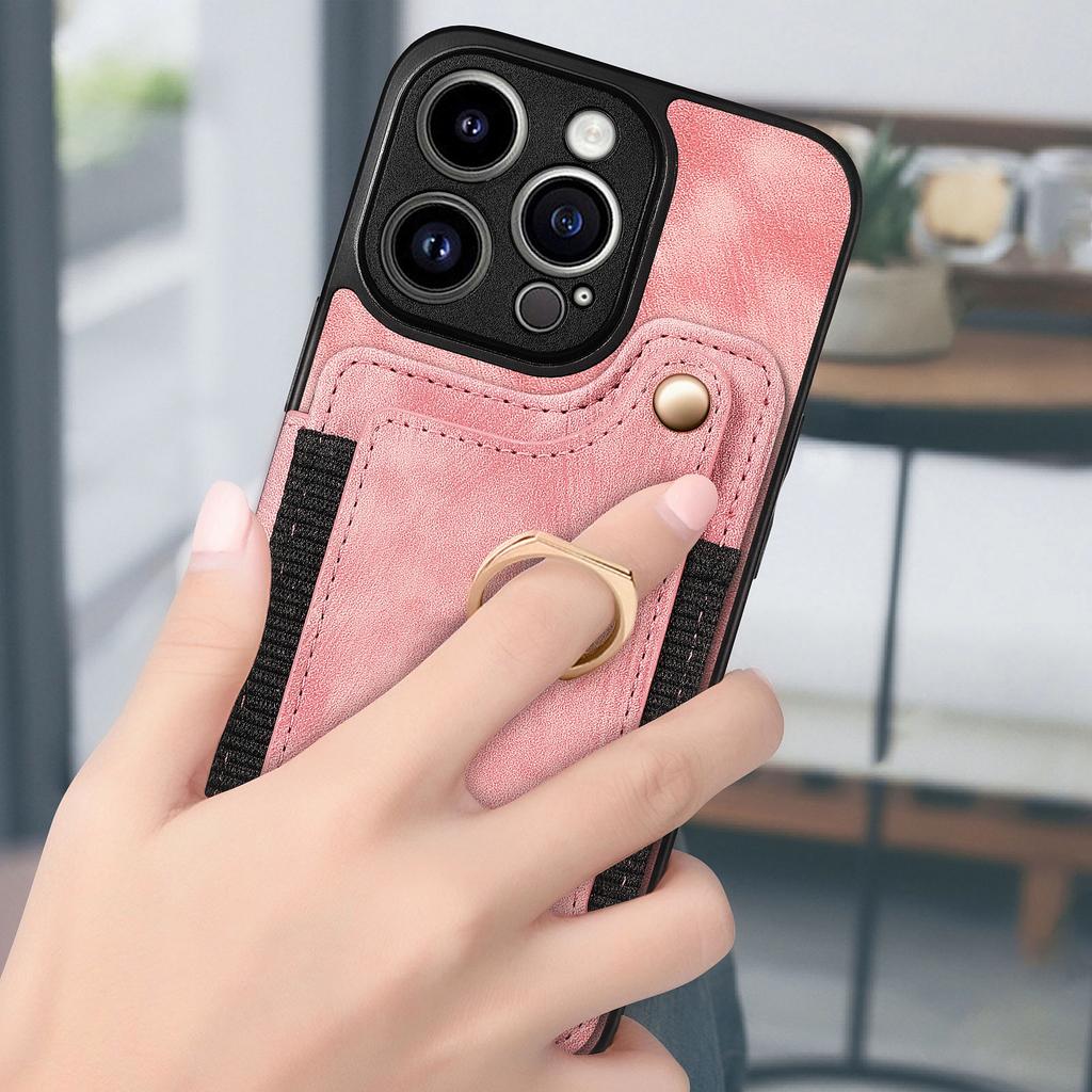 Anti-theft Wallet Finger Ring Holder Magnetic Flip Leather Case For iPhone 15 14Plus 13 12 11Pro XSMax /Samsung S23 S22 S21 S20 Ultra Plus A14 A54 A53