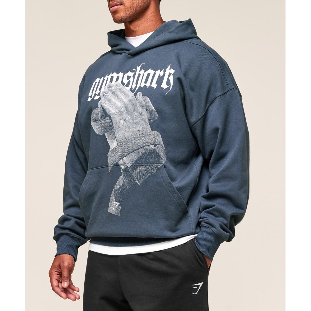 Gymshark Prayer Hands Hoodie Titanium Blue A2c2m Ucmq
