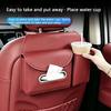 With Cup Holder Rear Seat Storage Bag PU Leather Car  Tissue Box  Rear Storag