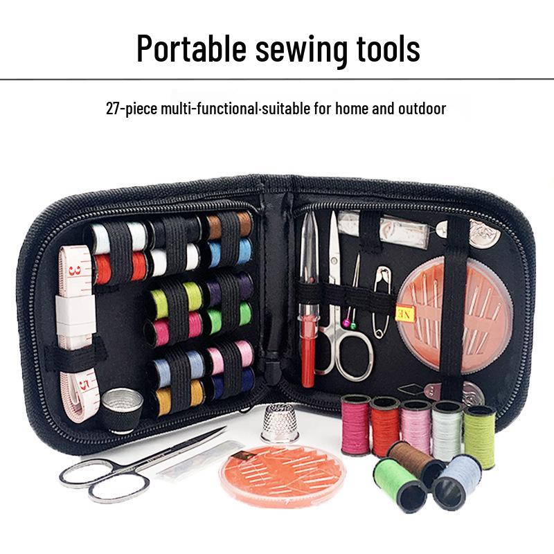 Portable Needle and Thread Set for Home and College: Compact Handbag for Hand Sewing, Mending, and Organizing