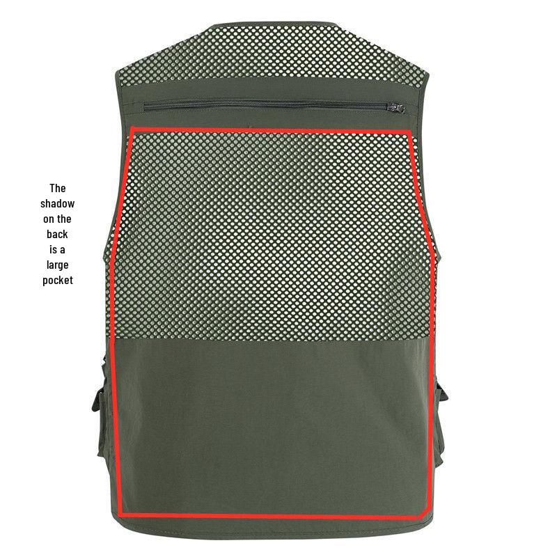 Men's 7XL Quick-Dry Mesh Vest With Multi-Pockets - Breathable Summer Wear