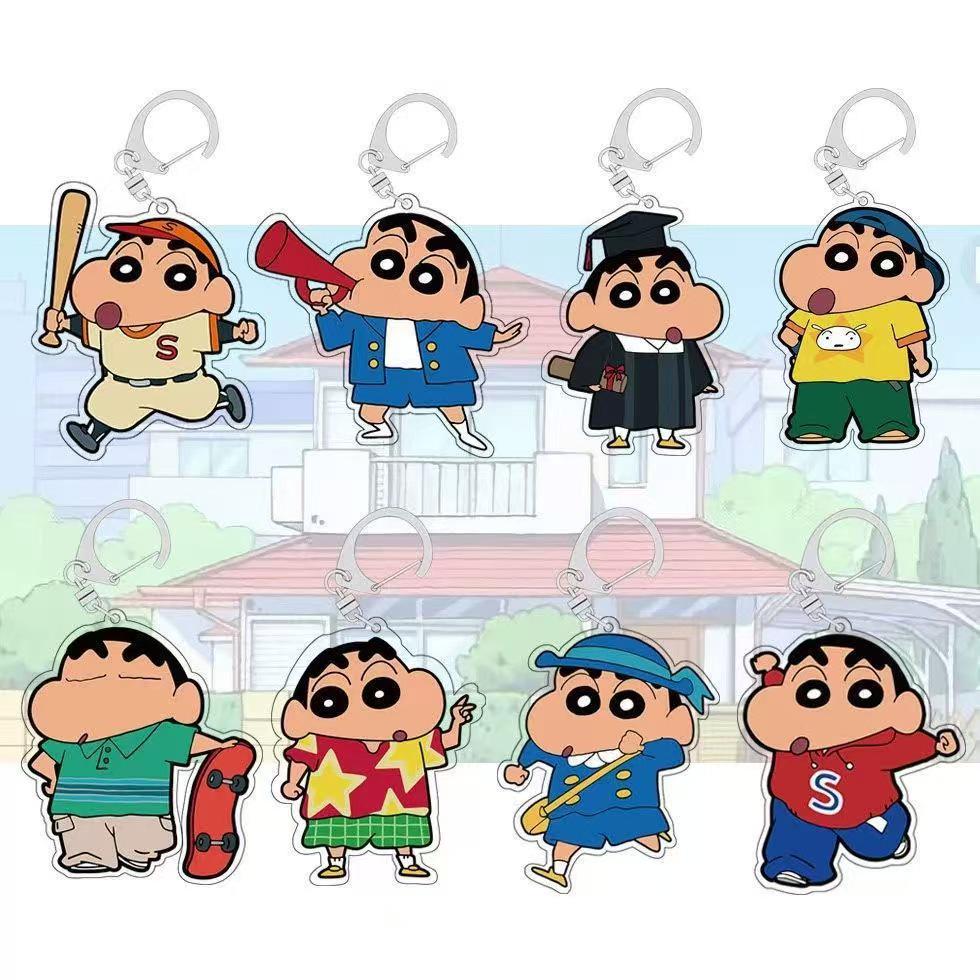 Crayon Shin-chan Cute Cartoon Acrylic Keychain & Standee Pendant for Car or Backpack