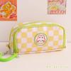 Kawaii Plaid Pencil Case Large Capacity Cute Portable Pen Box Back To School Office Supplies Korean Makeup Storage Stationery