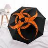 1pc Biohazard Symbol Automatic Folding Umbrella, 8 Ribs for All-Season Use, Portable for Travel & Outdoor Activities, Playful Design A0819083