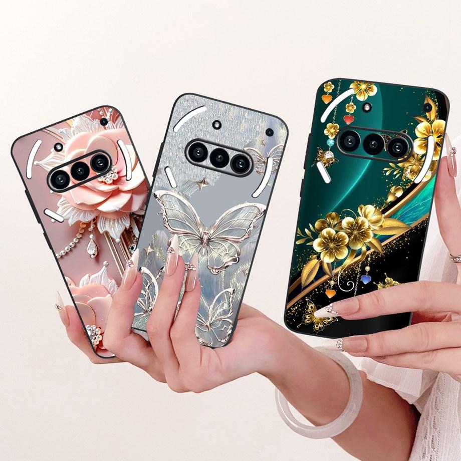 For Nothing Phone (3a) Pro (2a) Plus (1) Phone Case Luxury Flower Butterfly Cartoon Bow Pattern Back Cover Soft TPU Silicone Bag