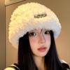 Wool Hat Autumn and Winter Women's New Versatile Knitted Bag Head Warm White Cold Hat Big Head Circumference Cold Protection