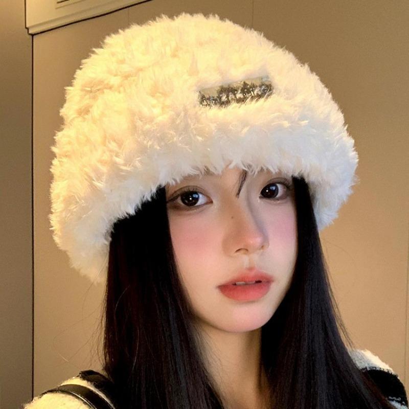 Wool Hat Autumn and Winter Women's New Versatile Knitted Bag Head Warm White Cold Hat Big Head Circumference Cold Protection