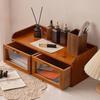 Wood Desk Organizer with Drawers Versatile for Cosmetics Stationary Jewelry