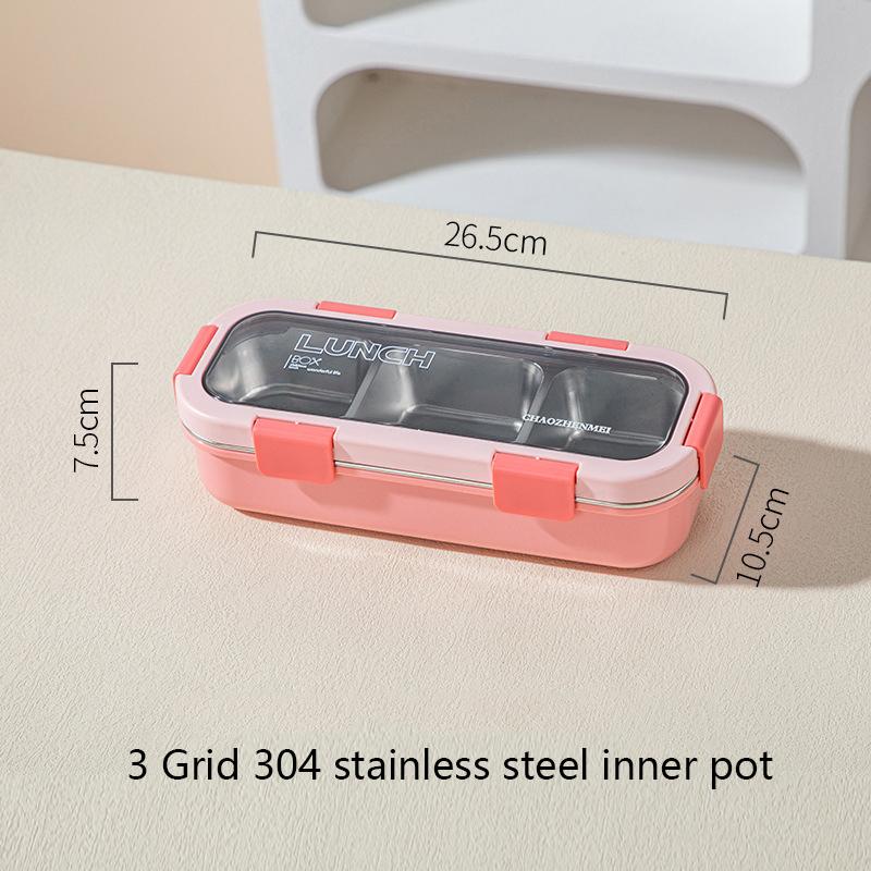 Simple Single-layer Lunch Box Microwave Heating Plastic Sealed Bento Portable Set Cutlery School Office Food Storage Container