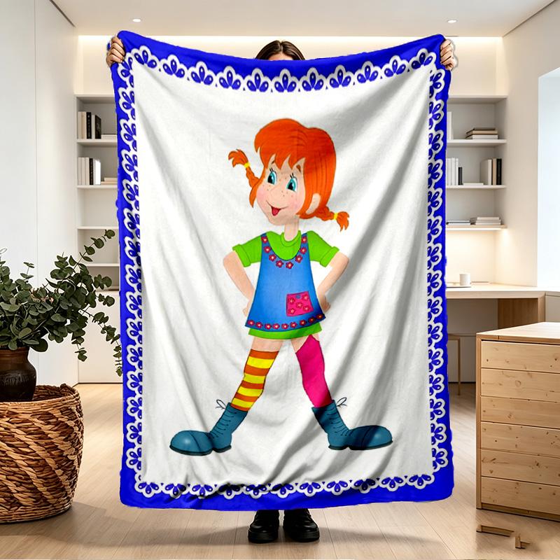 Pippi Longstocking Print Blanket - Soft & Comfortable, for Bedroom, Travel, Sofa, Home Decoration - Birthday Christmas Gift for Friend