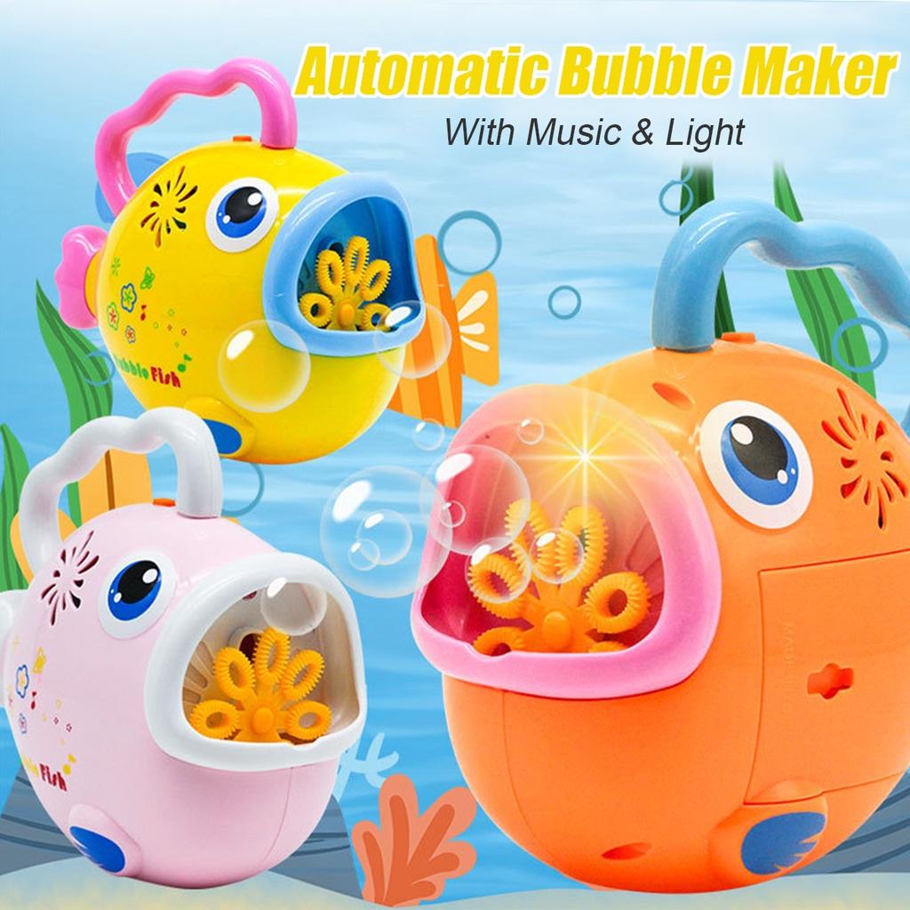 Cartoon Fish Electric Automatic Blowing Bubble Machine with Music Light Kids Toy Cartoon Fish Electric Automatic Blowing Bubble Machine with Music Light Kids Toy