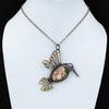 Copper Pink Opal Pendant Copper Wire Wrapped Pendant Gemstone Jewelry Handmade Dainty Pendant Bird Pendants Copper Wire Jewelry Gift For Her