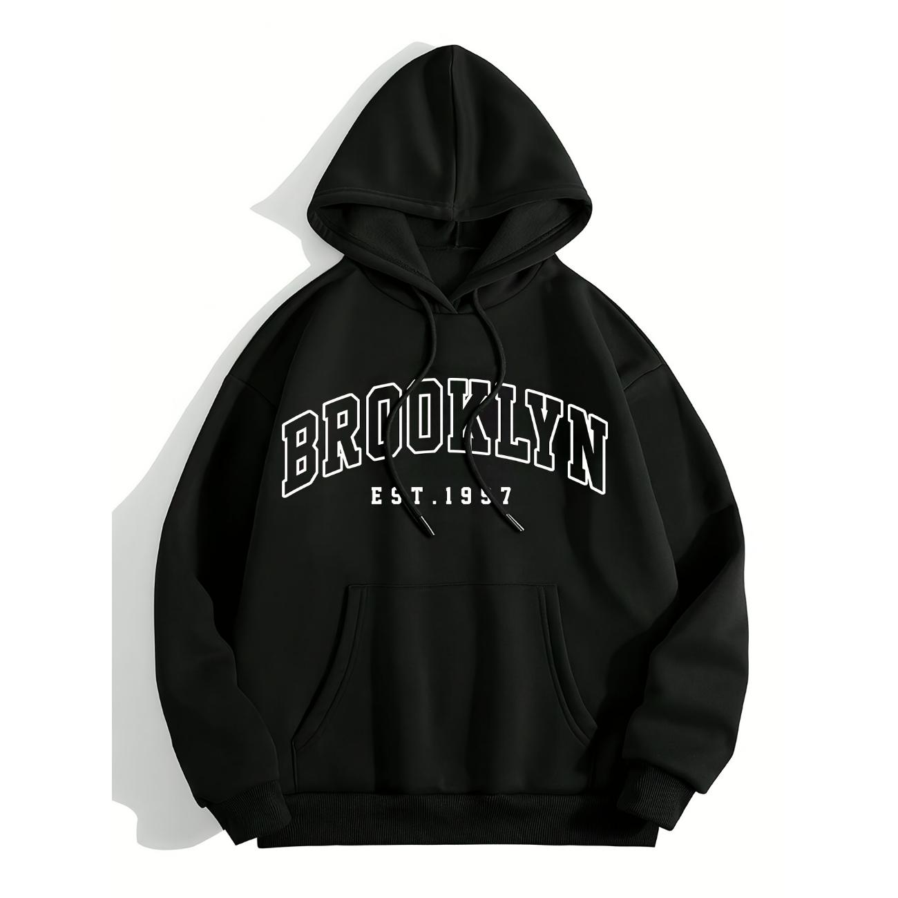 

Повседневная толстовка с капюшоном и принтом, спортивный свитер с капюшоном на шнурке – модная верхняя одежда на осень и зиму XXXL чёрный