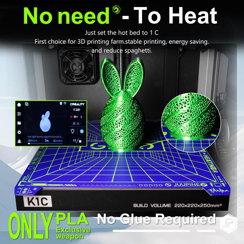 For Creality K1 Max Upgrade Geco Plate 310x315mm Double Sided Printing K1 Max Build Plate Pla No Heat Strong Adhesion Cold Bed