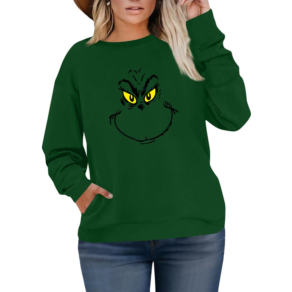 Women's Fashionable Casual Plus-Size Long Sleeve Pullover Printed Sweatshirt