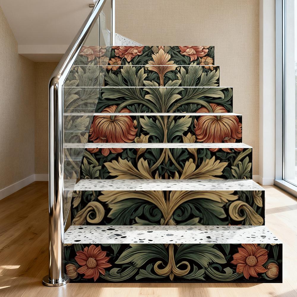 15Pcs PVC Plastic Self-Adhesive Stairs Stickers Waterproof Backsplash Tile Decals Rectangle Coffee 1000x180mm