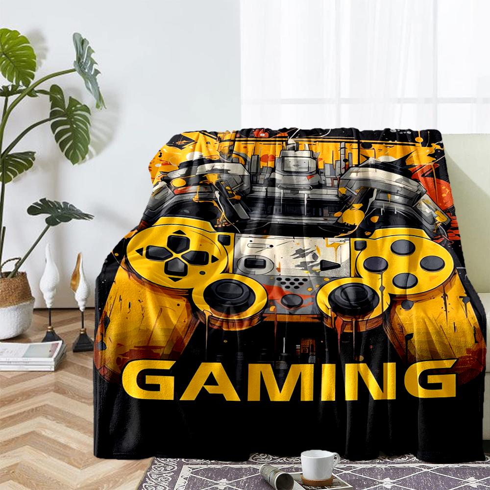 Game Controller Theme Printed Blanket - Perfect for Couch, Bed, Travel & Outdoor Use | Machine Washable, Cozy & Durable.