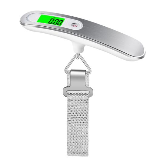 50KG Portable Electronic Scale with Hanging Hook LCD Display Rechargeable Handheld Travel Suitcase Luggage Digital Weight Scale Weigher Steelyard