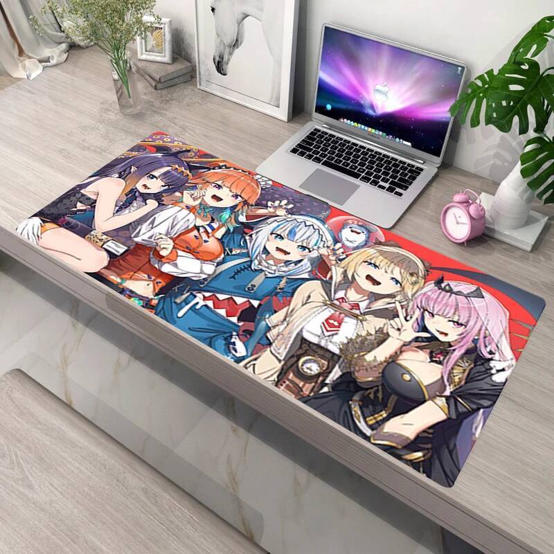 XXL Laptop Deskmat Non-slip Mat Pc Accessories Hololive Large Mousepad Gamer Gawr Gura Mausepad Kawaii Mousepad Mat Keyboard Pad