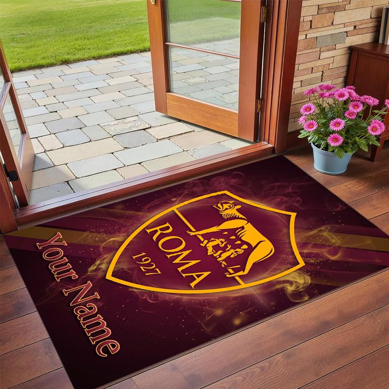 Crystal Velvet Rug Custom Name Text, Soft Non Slip Floor Mat Home DecorAS Roma