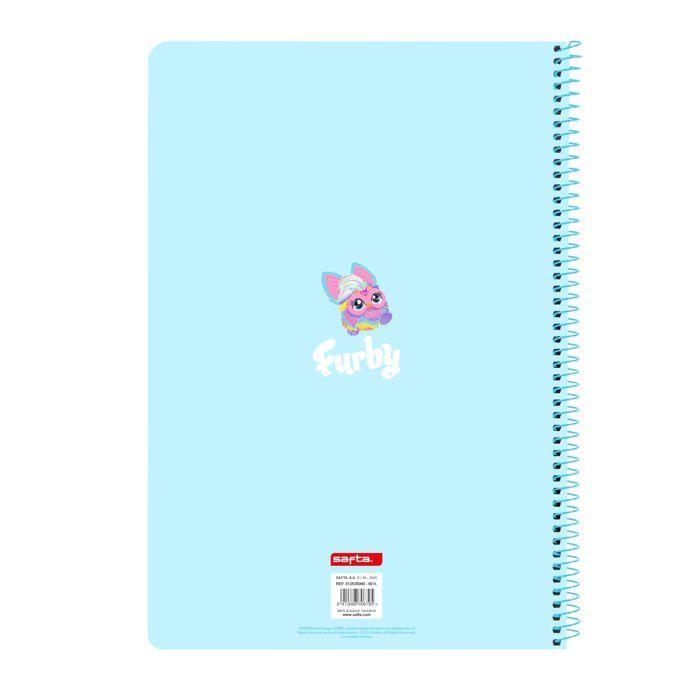 Carnet couverture rigide - safta - 80 feuilles - 21,5x31 cm - Bleu ciel - Spirale métallique - Grilles 4x4 mm