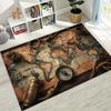 Retro Nautical Map Chart Treasure Map Compass Moto Rug for Bedroom Living Room Sofa Home Doormat Decor,Kids Non-slip Floor Mat