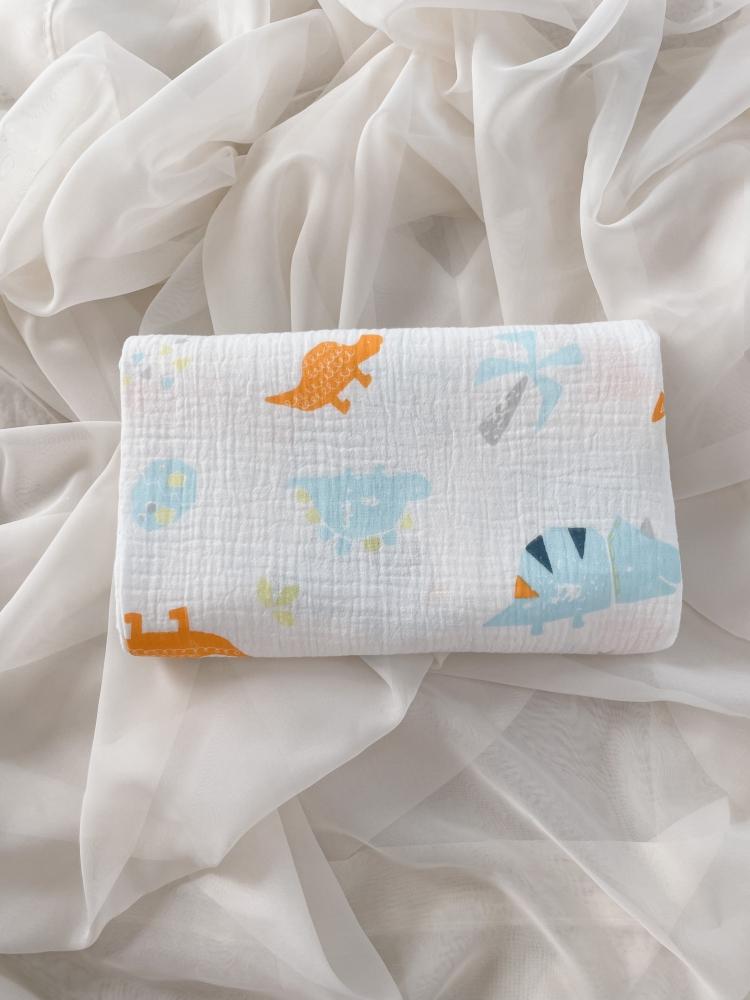 Muslin Fitted Sheet for a Crib 120*60 (dino)