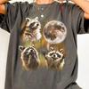T-shirt Raccoon pour Hommes et Enfants, T-shirt Trois Raccoons Lune, T-shirt Raccoon Poubelle Wildlife Comfort Colors, Cadeau Animal de Forêt Drôle Pour Elle, T-shirt Raccoon Rétro