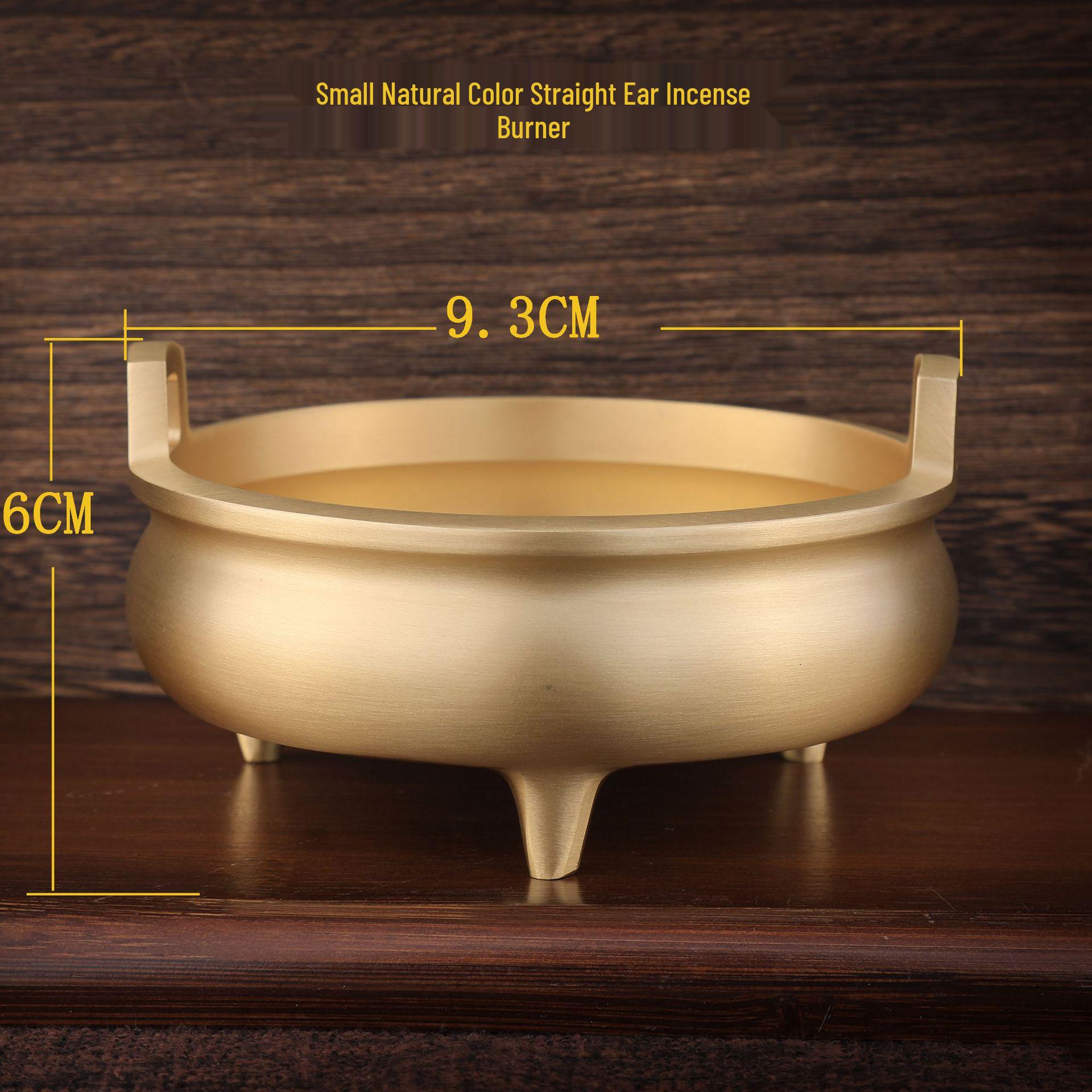 Brass Double-Ear Xuande Incense Burner for Buddha