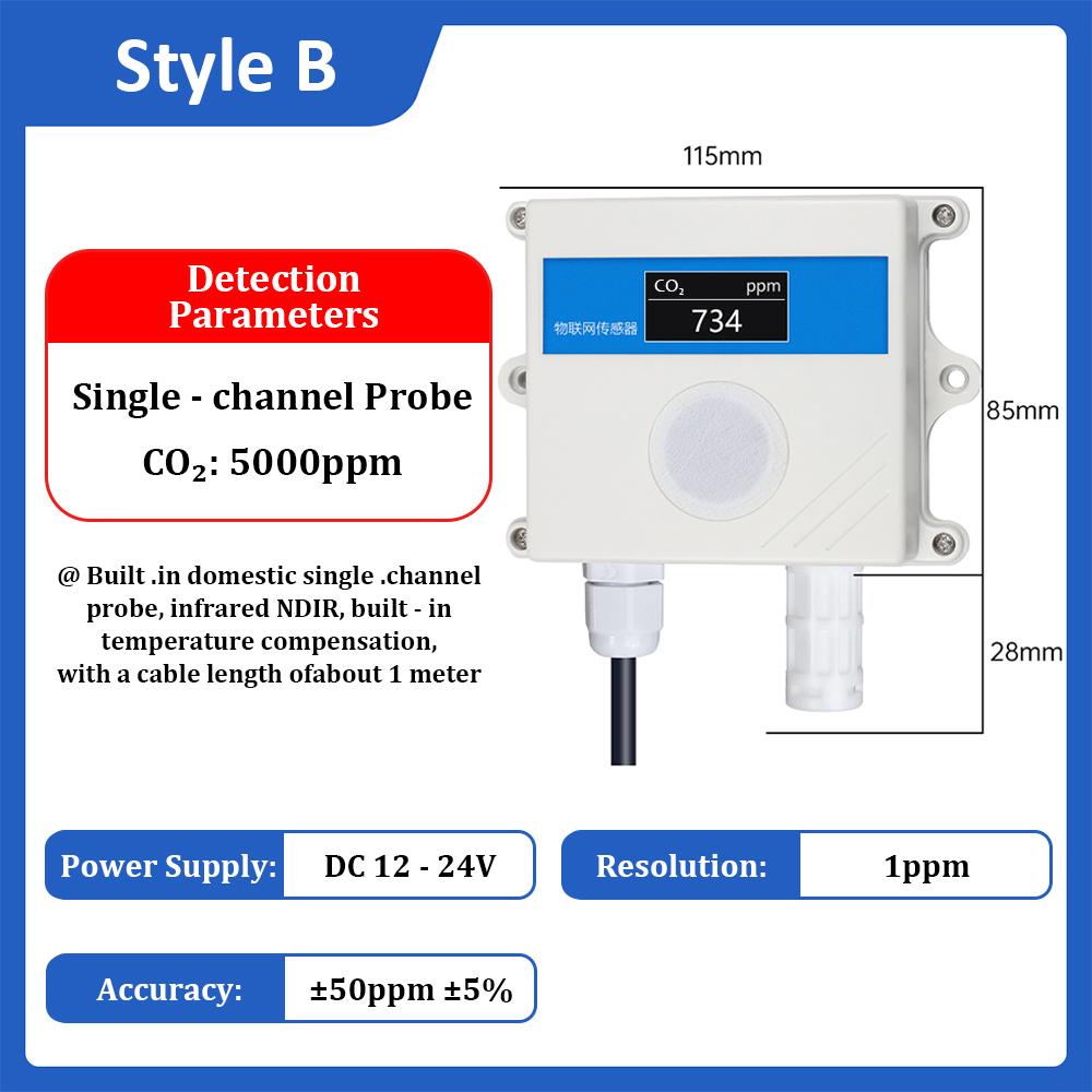 CO1 Sensor RS181 1-11mA 1-1V 1-11V Output High Precision Gas Concentration Detector CO1 Transmitters Sensors Gas Detection