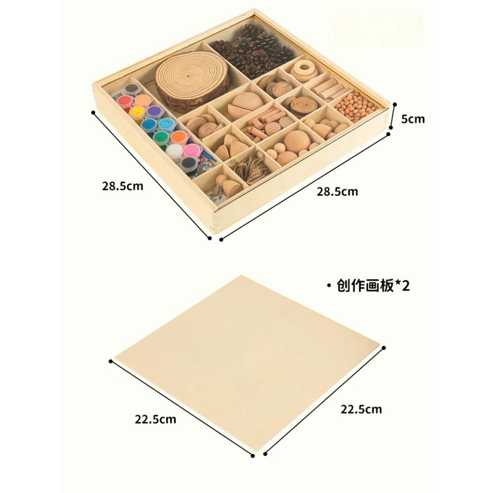 DIY Building Blocks Round Wooden Pieces Montessori Handmade Materials Small Scale Model Home Decorations New Year Festival Gift