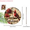Cardinal Wooden Christmas Welcome Sign - Navidad Round Sign for Front Door, Yard, Wall Hanging Decor - Ideal Christmas Gifts Christmas Decoration