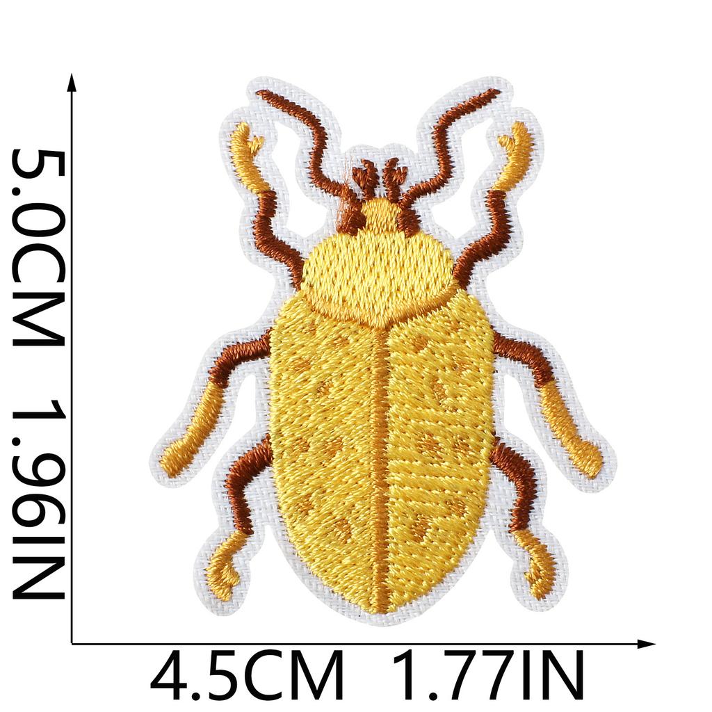 Insect Embroidery Cloth Sticker Ironing Beetle Cartoon Embroidery Chapter Beetle Patch Sticker Embroidery Label Clothing Schoolbag Decoration