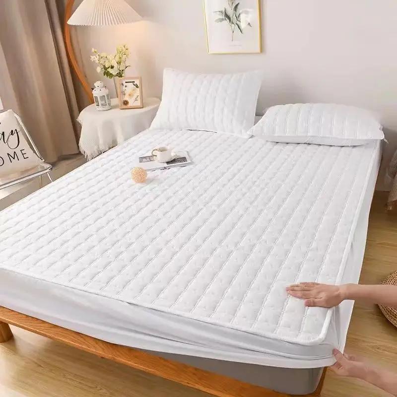 Waterproof Quilted Mattress Cover Anti-bacterial Mattress Protector Topper Pad Soft Fitted Sheet Not Including Pillowcase