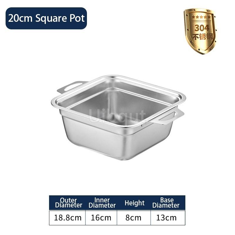 304 Stainless Steel Square Perforated Strainer Flat Bottom with Side Handles Colander for Washing Vegetables Marinating Tray