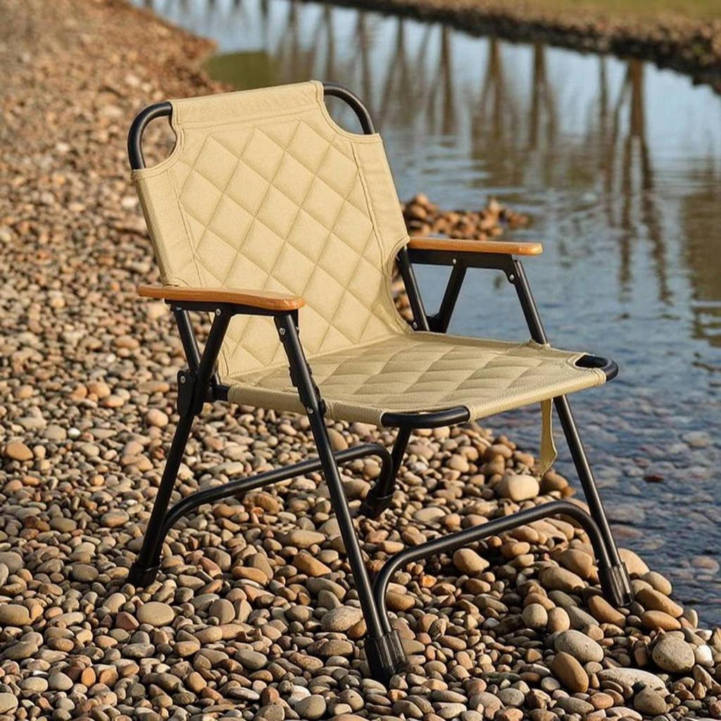 Camping Chair with Padded Seat Quilted High Back Folding Foldable