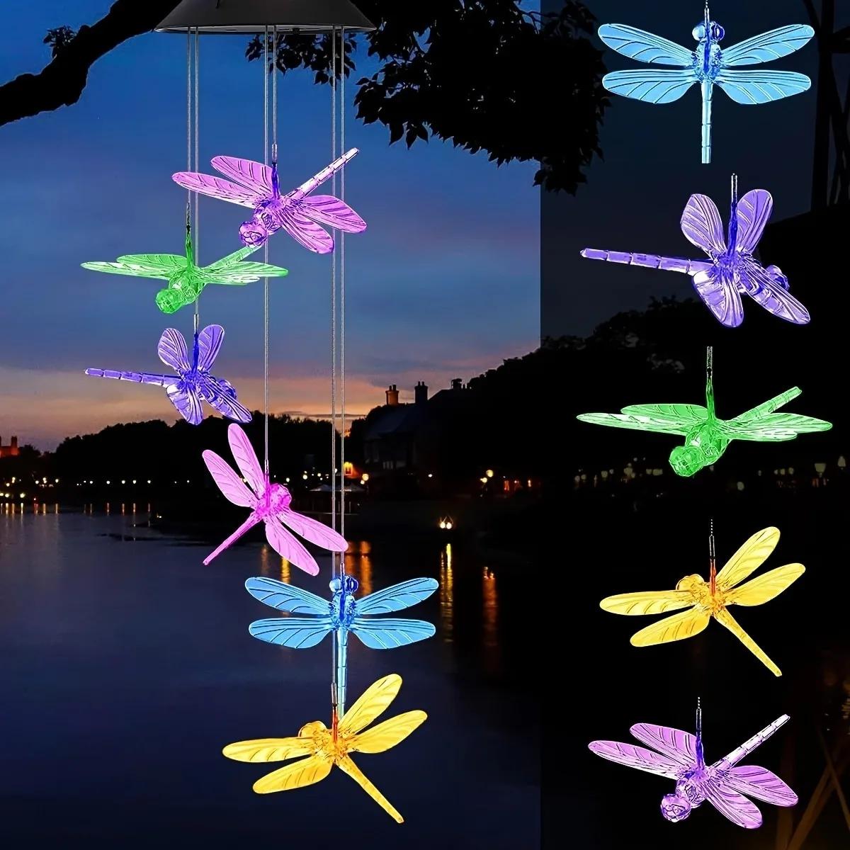 

1PC Solar Wind Chime Outdoor, Color Changing Hanging Garden Light, Decorative Solar-Powered Chime Lighting for Patio/Yard 0-5W