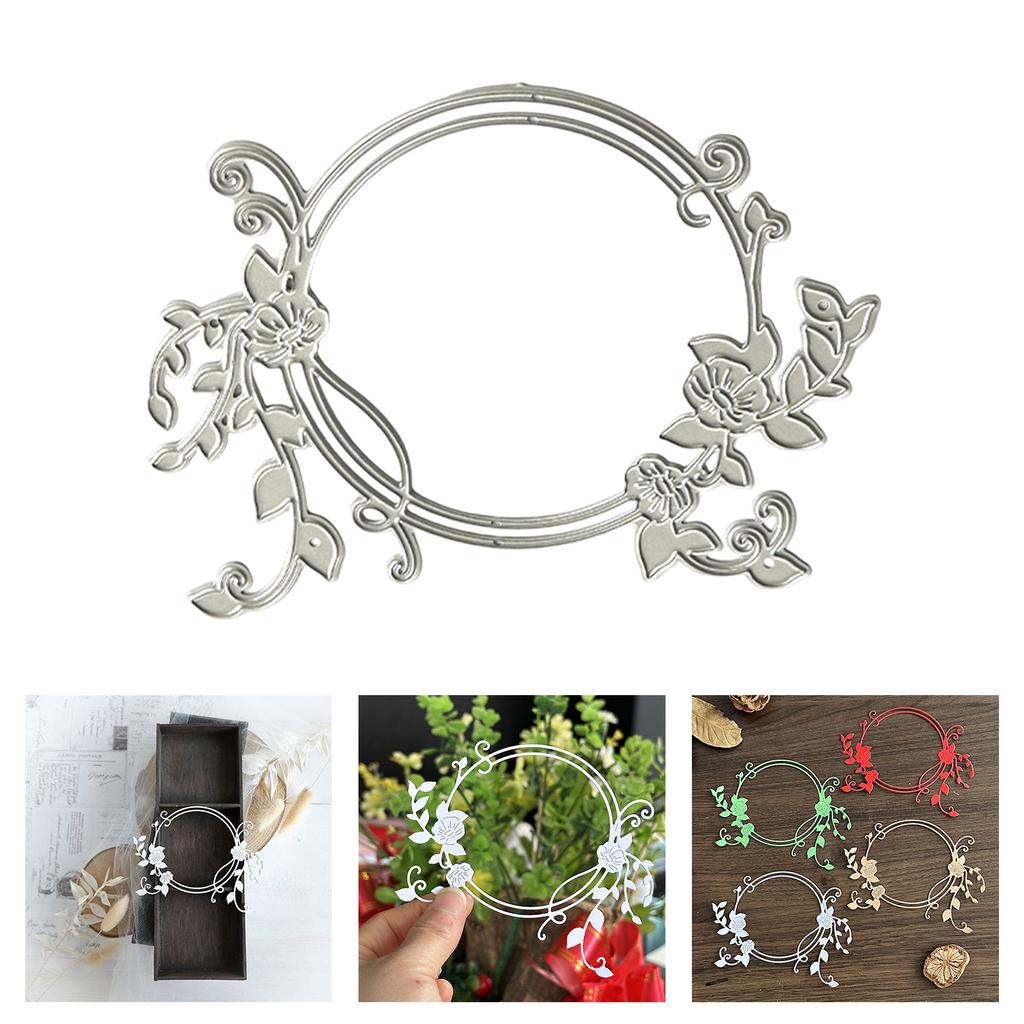 Flower Wreath Die Cut For Scrapbooking Card Making Photo Album Decorative Embossing Paper Die Carbon Steel Cutting Dies