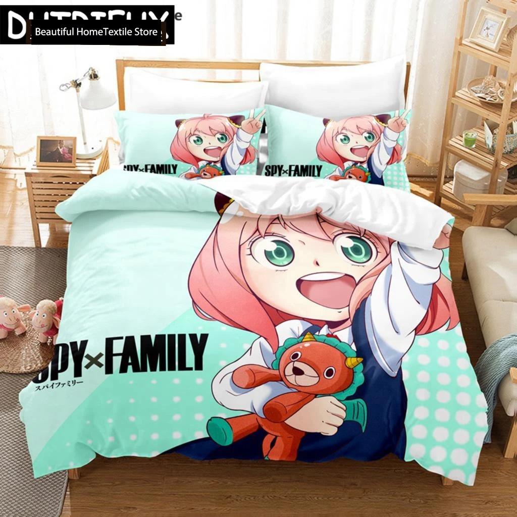 Spy X Family 3D Anime Duvet Cover Sets Pillowcases For Boys Gift Polyester Single Twin Queen King Anya Forger Bedding Set