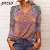 Women's Fashion Casual Long Sleeve V Neck Blouses & Shirts