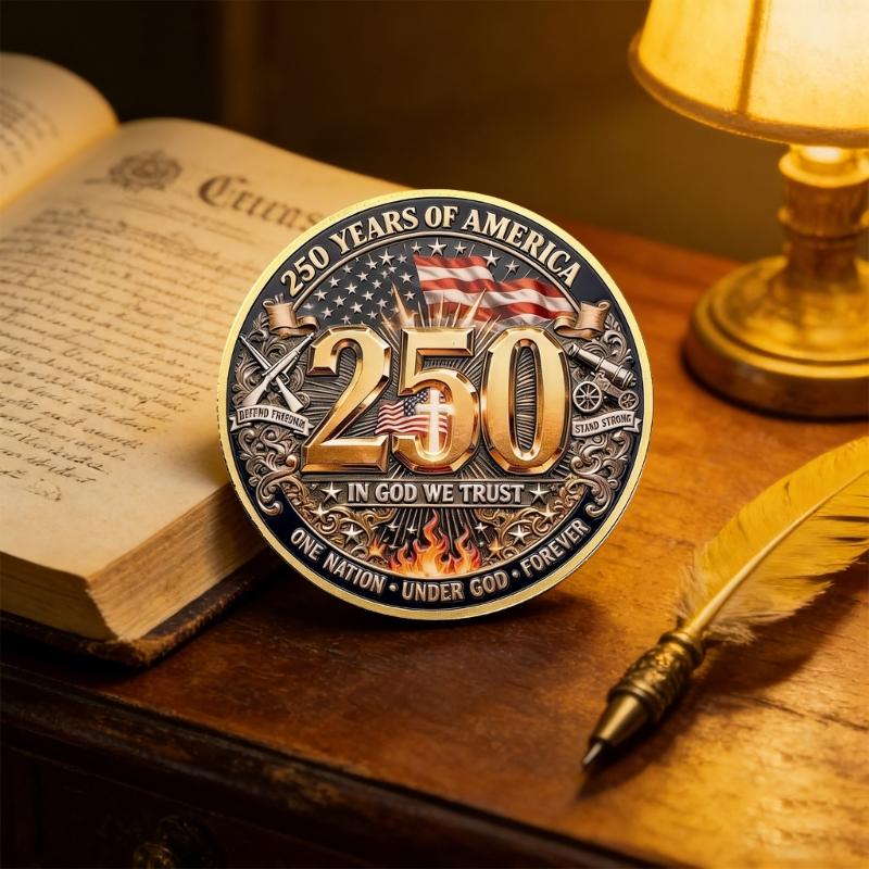 Moneda Conmemorativa del 250 Aniversario de EE. UU. Moneda de Desafío Patriótica de EE. UU. Moneda del 250 de EE. UU., Coleccionable del Cuerpo de Marines