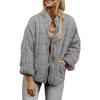 QICED Damen Vintage Casual Einfarbig Druck Herbst Winter Langarm Jacken & Mäntel