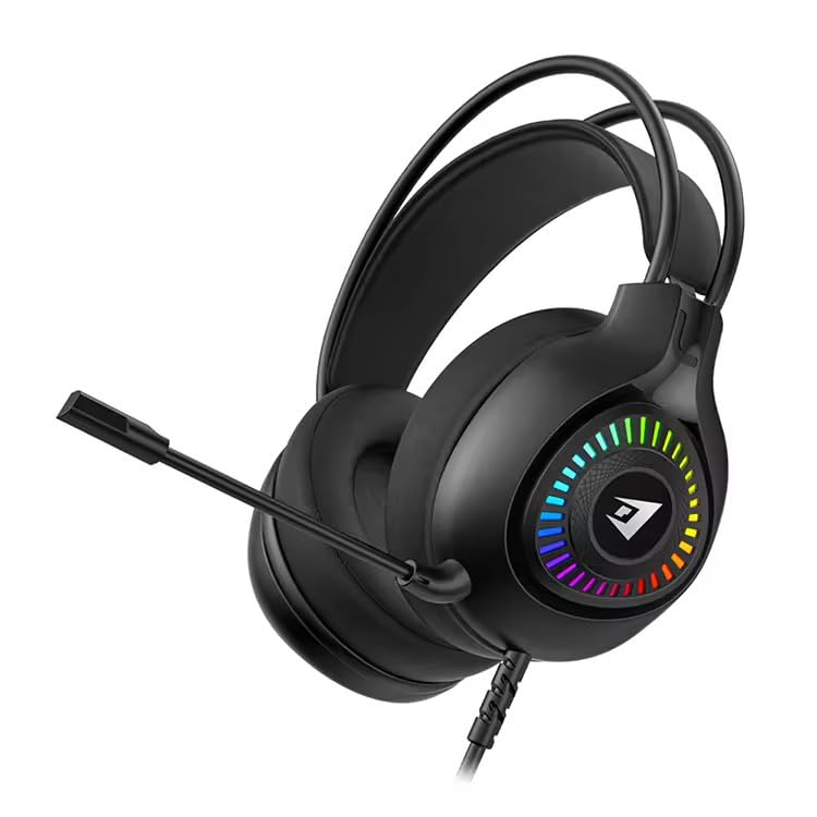 

JERTECH HG01 SCOUT Gaming RGB 50mm Lightweight Mute Compatible Headset Wired, USB-A, Lighting, Drivers, (260g), Slide-out Microphone, Over-ear,