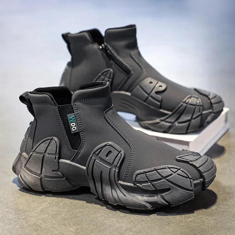 Men's Work Boots Anti-Slip Waterproof Spring Autumn Construction Site Men Boots Sports Shoes Round Toe Boots for Men