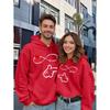 Men's and Women's Plus Size Hooded Sweater - Macaron Pink with Heart and