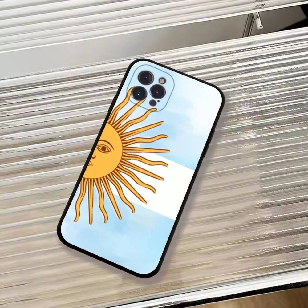 A-Argentina Football Fan Support F-Flag Phone Case For iPhone 17, 16,15,14,13,12,11 Plus,Pro Max, Others Soft Black Cover