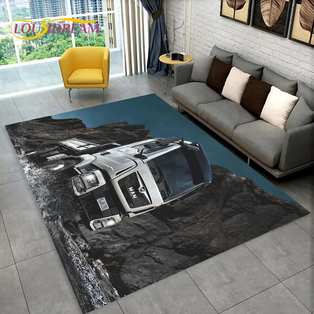 Latest MAN Truck Lorry 3D Printing Rug Carpet for Living Room Bedroom Home Decor,Floor Mat Non-slip Decoration for Sofa Doormat