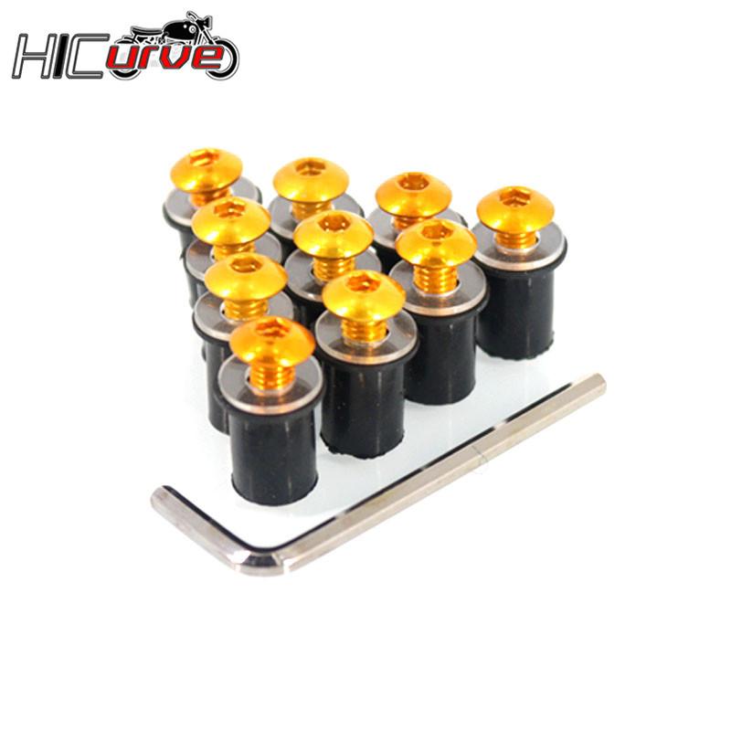 For BMW GS 1200 ADVENTURE F650GS R1200R LC F800GS G310GS 5mm 10PCS Motorcycle Windscreen Windshield Bolts Screws Nut Fastener