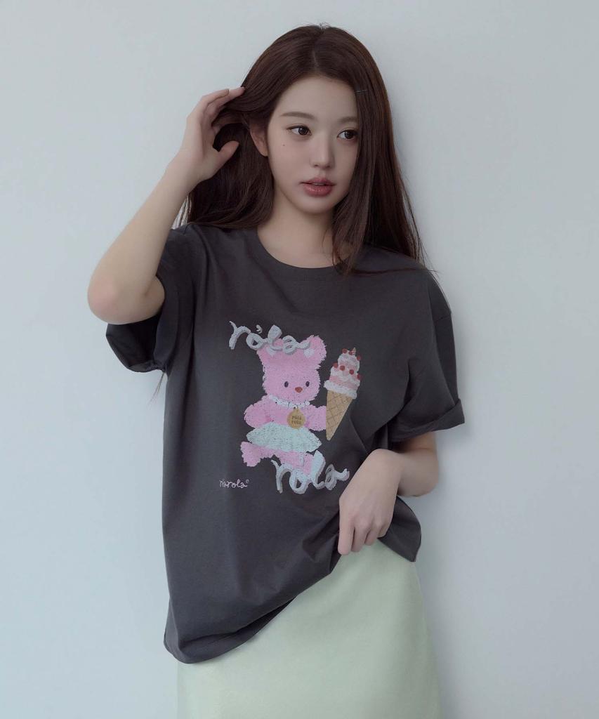 ROLAROLA Rorabbit Friends T-Shirt Charcoal